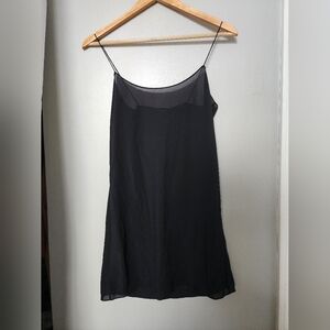 Theory Black Camisole Slip Sheer Dress